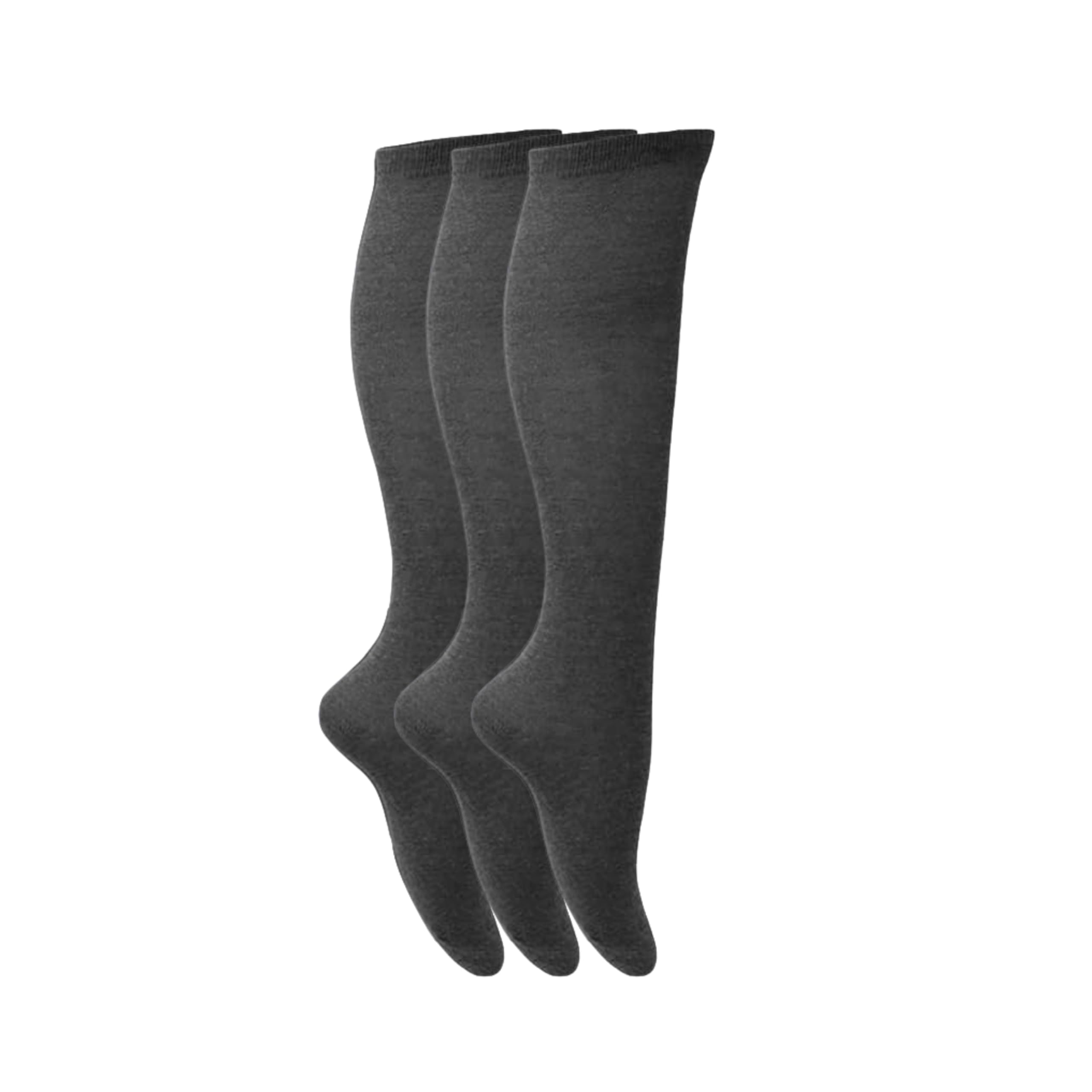 Girls Knee High Value 12 Pair Pack Cotton Rich School Socks UK 4-6